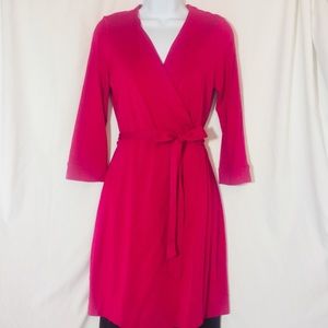 RASPBERRY DVF WRAP DRESS